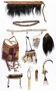 Lot of 11 objects of adornment, Papau New Guinea