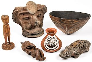 6 Papau New Guinea Ethnographic Objects