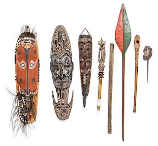 8 Papau New Guinea Ethnographic Objects