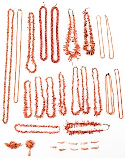 Assorted Vintage Coral Jewelry