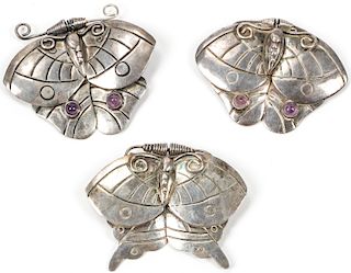 William Spratling (1900-1967) 3 Sterling Silver Sterling Butterfly Pins