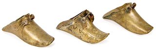 3 Antique Spanish Colonial Conquistadors' Brass Stirrups