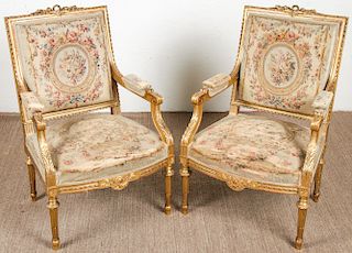 Pair of Antique Louis XVI Style Armchairs