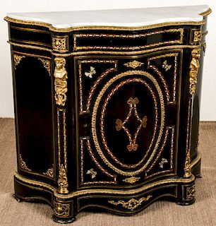 Antique French Louis-Phillipe Ebonized Cabinet