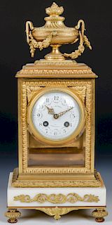 Louis XVI Style Gilt Mantle Clock