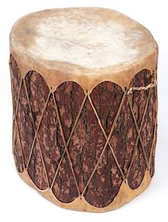 Vintage Native American Wood Log Drum