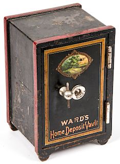 An Antique American Diminutive Paint-Decorated Safe