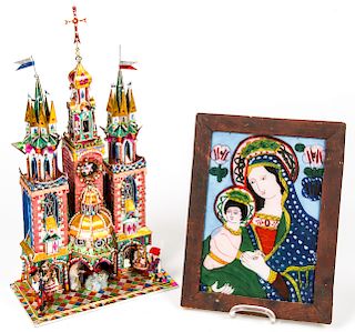 Polish Folk Art: Christmas Creche and Reverse Glass Painting