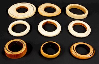9 Assorted Antique African Bangles