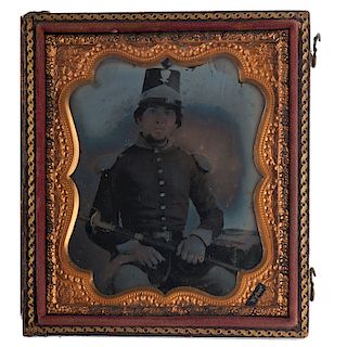 Sixth Plate Ambrotype of Captain George C. Trimble, 11th Virginia Militia, Later Served with 11th West Virginia Infantry