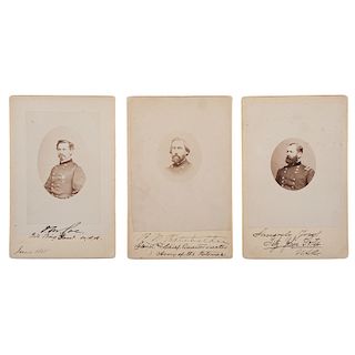 Mathew Brady Civil War-Era Prototype Cabinet Cards, Signed by Generals Fitz John Porter, O.M. Poe, and R.N. Batchelder