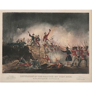 Repulsion of the British at Fort Erie, War of 1812 Lithograph