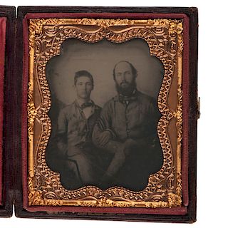 Confederate Sixth Plate Ambrotype of North Carolina Father and Son