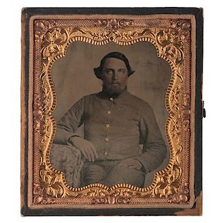 Sixth Plate Ambrotype of Confederate North Carolina Soldier