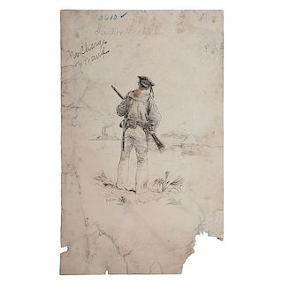 Civil War Sketches by Alfred R. Waud, Incl. Sailor on Picket Duty and Wartime Sketch