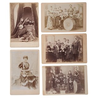 Shepard Family Concert Company, Collection of 13 Cabinet Cards of the Family Band