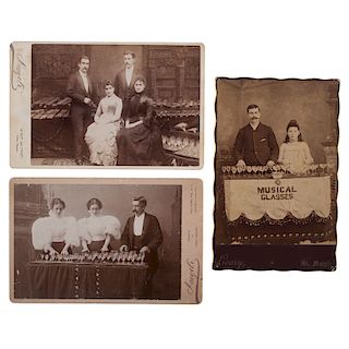 Photographs of Musical Glass Performers, Including the Till Family Rock Band