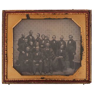 Full Plate Daguerreotype of Minister with Elders