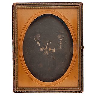 Half Plate Daguerreotype of Michigan Southern & Indiana Railroad Conductors