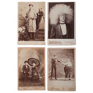 Exceptional Cabinet Cards of Sideshow Performers & Oddities, Incl. Giants, Little People, Albino, and More