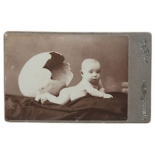 Unusual CDVs and Cabinet Cards of Women and Children, Featuring Surreal CDV of Baby Emerging from Egg