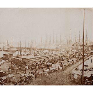 Mammoth Plate Photograph of the Fulton St. Ferry and Dock, New York, by George P. Hall
