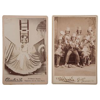 Cabinet Cards of Patriotic Musicians and Performers, Incl. Syrian Dancer Marie Bayrooty