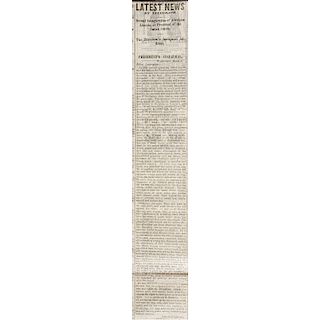 Abraham Lincoln's Second Inaugural Address, Same Day Printing Featured in Iowa Newspaper
