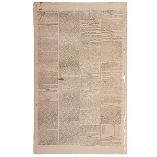 Thomas Jefferson's First Inaugural Address Printed in Boston's Columbian Centinel