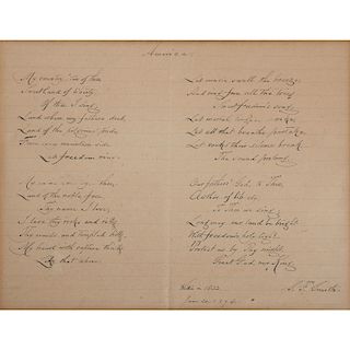 Samuel Smith Written and Signed Poem, America