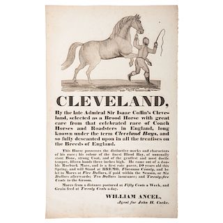 Illustrated Virginia Horse Breeding Broadside for Cleveland