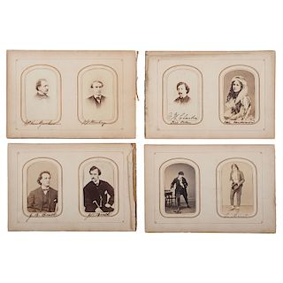 CDV Album of Civil War-Era Actors & Actresses, Inc. J.W. Booth, Charlotte Cushman, Anna Dickinson, Charles Kean, and Many More