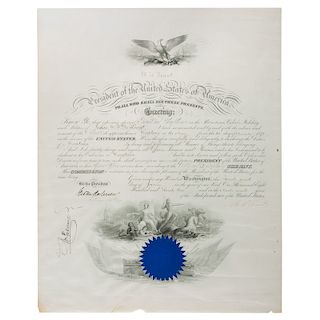 Ulysses S. Grant Presidential Signed Appointment for Naval Officer John C.P. DeKrafft
