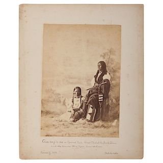 Brulé Sioux Chief Spotted Tail and Wife, Rare Photograph