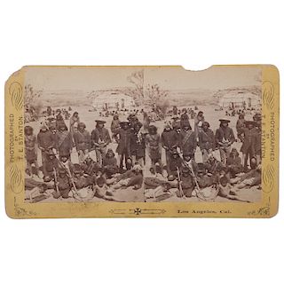 Stereoview of Apache Chiefs by T.E. Stanton, Los Angeles, California