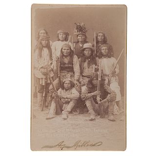 Apache Chief Alchesay and his Council, Cabinet Card by A. Miller