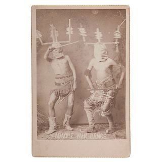 Cabinet Card of Apaches Performing "Apache War Dance"