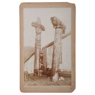Chief Shakes, Tlingit Totem Poles and House Interior Photographs, Fort Wrangell, Alaska