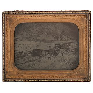 Fantastic Half Plate Ambrotype of a Large-Scale California Mining Operation