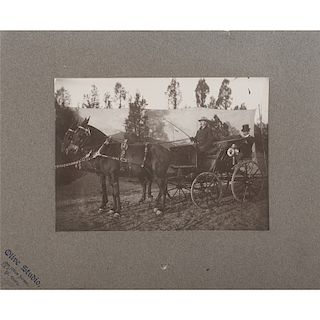 William F. "Buffalo Bill" Cody in Carriages, Lot of Three Rare Mounted Photographs