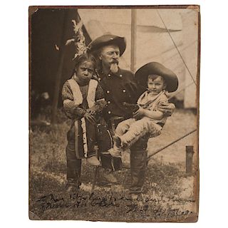 Autographed Photograph of Buffalo Bill Cody and Kids