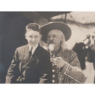 Rare Photograph of Buffalo Bill with a Young Fan