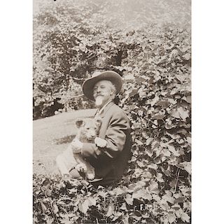Rare Photograph of William F. Cody Holding a Lion Cub, By F.A. Osborn