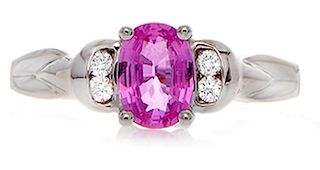 CHARMING PINK SAPPHIRE RING WITH DIAMONDS
