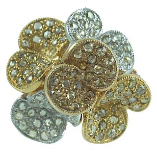 Contemporary Fancy Diamond Flower Ring.