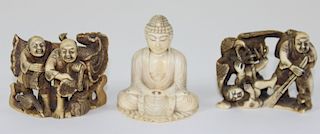 Three Chinese Ivory Carvings