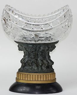 Gustav Gurschner Bronze Crystal Centerpiece Bowl