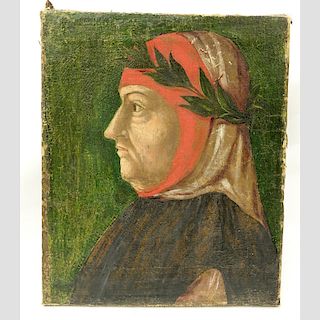 Follower of Masaccio, Italian (1401 - 1428) Oil on Canvas, Presumed Depiction of Filippo Brunellesc