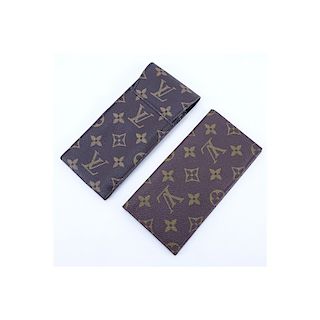 Two (2) Louis Vuitton Brown Monogram Coated Canvas Accessories. Includes checkbook holder and eyegl