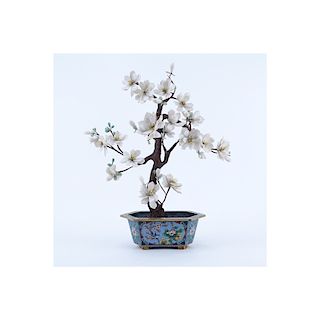 Vintage Chinese Ming Tree In Cloisonn